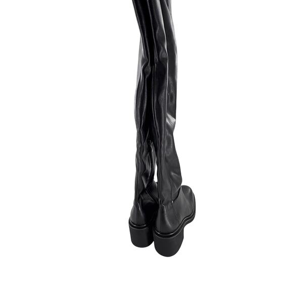 Franco Sarto Kelly Over the Knee Boots 8.5 Black NWOT Vegan Leather Tall OTK - Picture 4 of 8